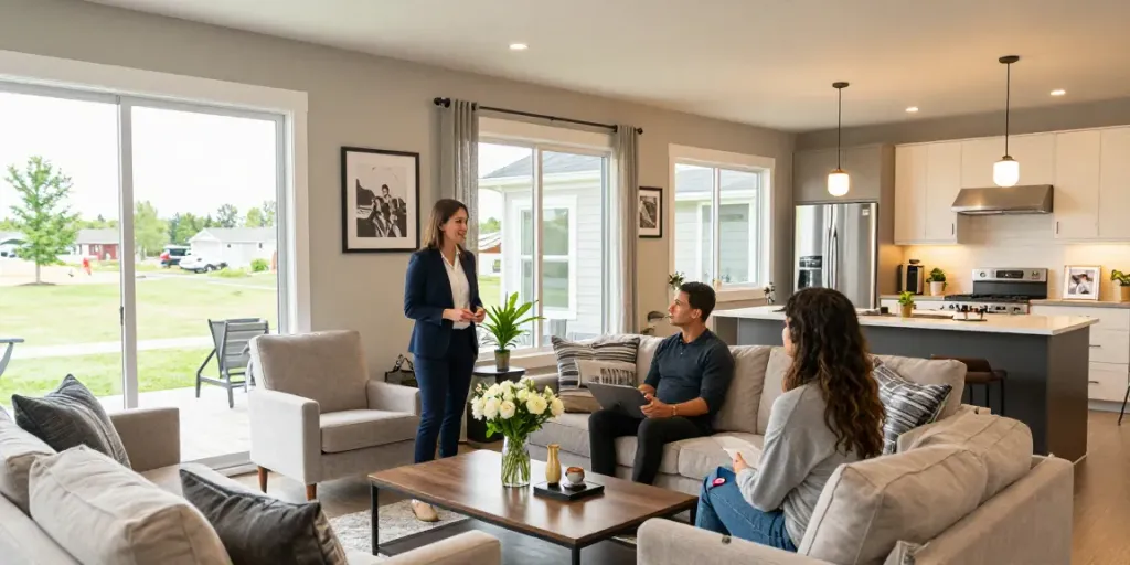 Engaging open house in a modern home highlighting the Edmonton real estate market's inviting atmosphere.